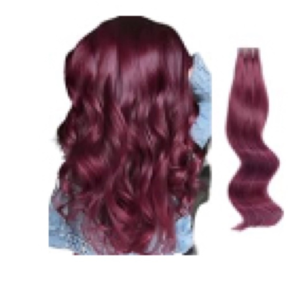 HUMAN HAIR Burgundy Red Tape In Extensions 18in 50g
